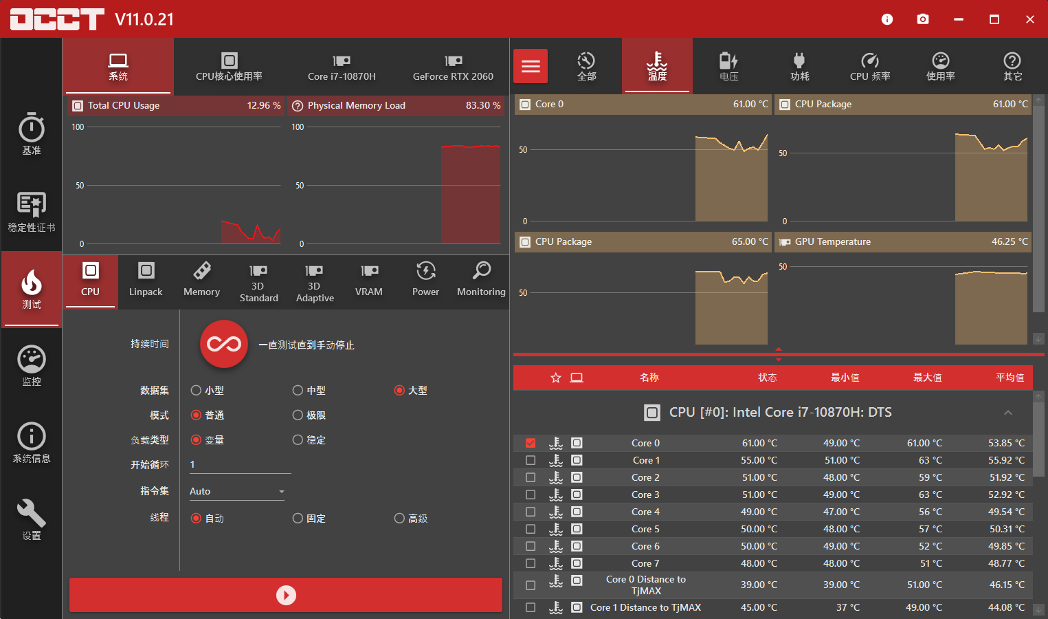 电源检测工具OCCT v12.1.12.99绿色版-趣奇资源网-第4张图片 电源检测工具OCCT v12.1.12.99绿色版-趣奇资源网-第4张图片
